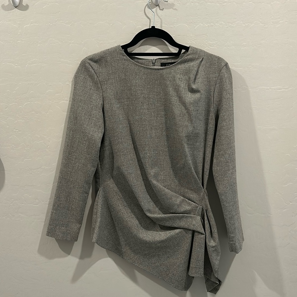 Zara asymmetrical women’s blouse (gray) size small